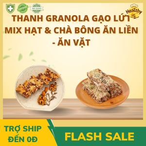 Thanh Granola Gạo Lứt Mix Hạt & Chà Bông Ăn Liền - Ăn Vặt